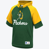 Green Bay Packers Short Sleeve Fleece Hoodie - Mitchell & Ness