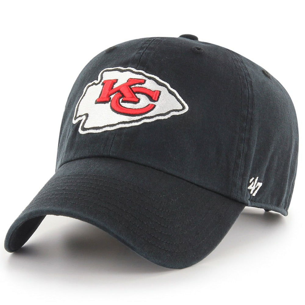 47 Brand Kansas City Chiefs New Clean Up Adjustable Hat - Black - 47 brand