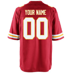 Kansas City Chiefs Youth Custom Game Jersey - Red - Nike