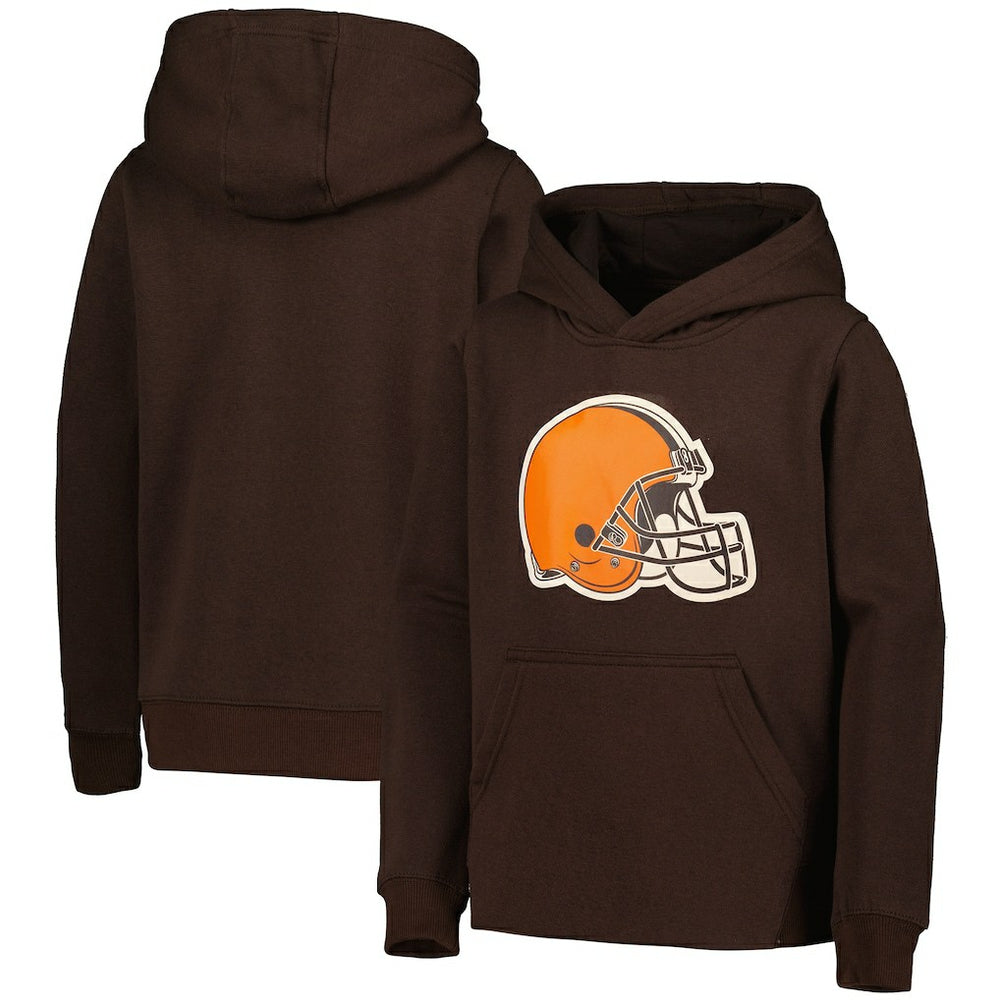 Cleveland Browns Youth Team Logo Pullover Hoodie - Brown - NFL