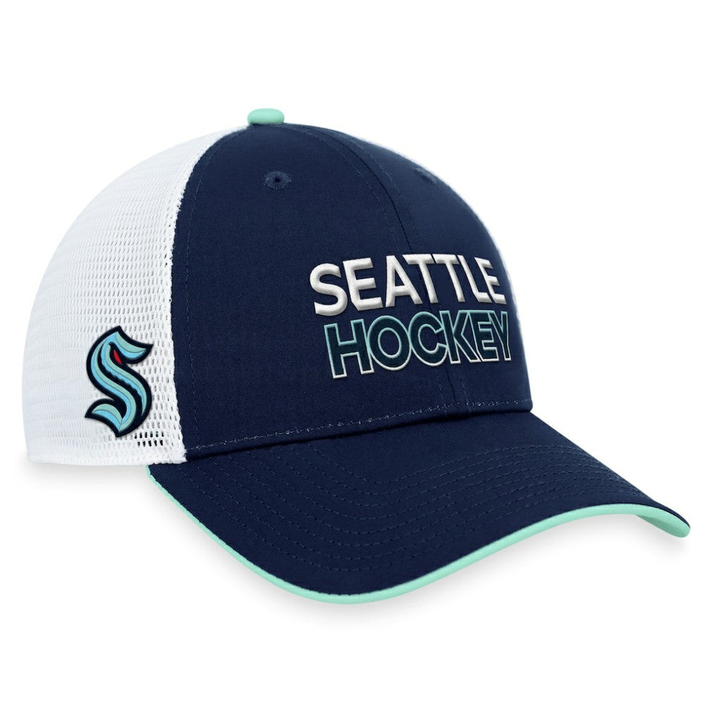 Seattle Kraken Fanatics Authentic Pro Rink Trucker Adjustable Hat - Deep Sea Blue | Fanatics Clearance