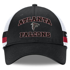 Atlanta Falcons Fundamentals Side Stripe Trucker Adjustable Hat - Black/White - Fanatics