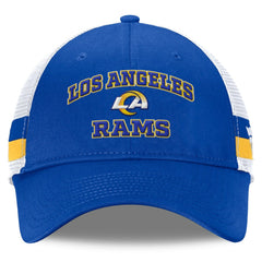 Los Angeles Rams Fundamentals Side Stripe Trucker Adjustable Hat - Royal/White - Fanatics