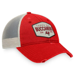 Tampa Bay Buccaneers Heritage Patch Trucker Adjustable Hat - Red/Natural - Fanatics
