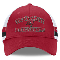 Tampa Bay Buccaneers Fundamentals Side Stripe Trucker Adjustable Hat - Red/White - Fanatics