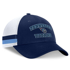 Tennessee Titans Fundamentals Side Stripe Trucker Adjustable Hat - Navy/White - Fanatics