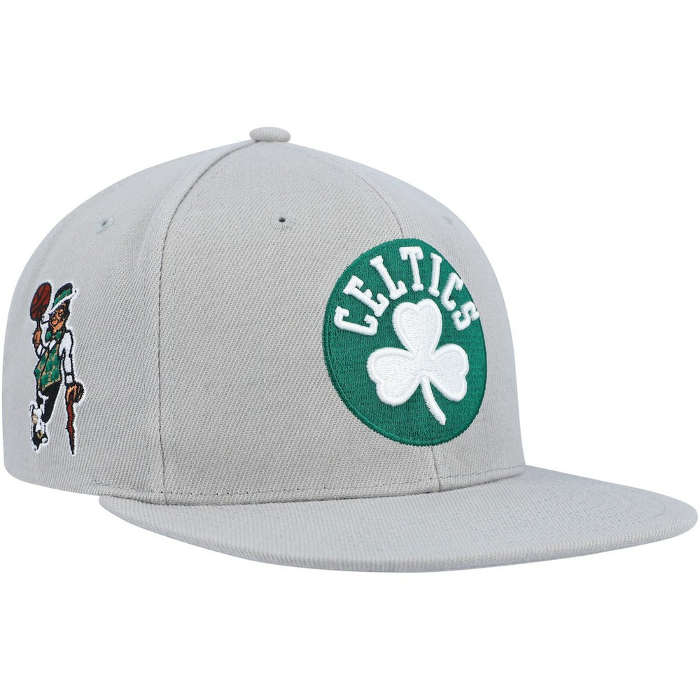 Mitchell & Ness Boston Celtics Side Core 2.0 Snapback Hat Gray