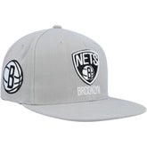 Mitchell & Ness Brooklyn Nets Side Core 2.0 Snapback Hat Gray