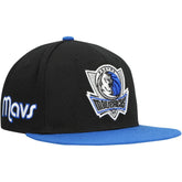 Mitchell & Ness Dallas Mavericks Side Core 2.0 Snapback Hat Black/Royal