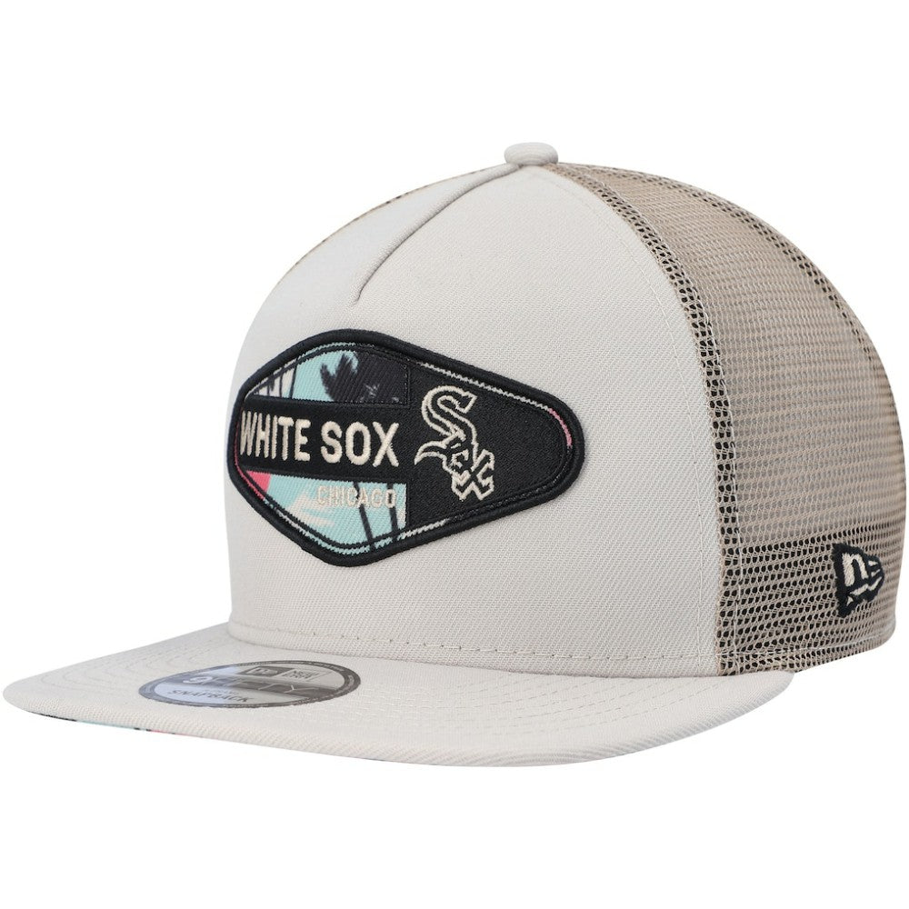Chicago White Sox New Era Retro Beachin' Patch A-Frame Trucker 9FIFTY Snapback Hat Outlet
