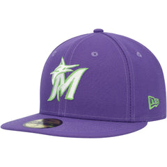 Miami Marlins New Era Lime Side Patch 59FIFTY Fitted Hat Outlet
