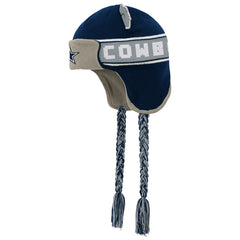 Dallas Cowboys Youth Wordmark Ears Trooper Knit Hat - Navy - NFL