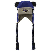 Baltimore Ravens Youth Wordmark Ears Trooper Knit Hat - Purple - NFL