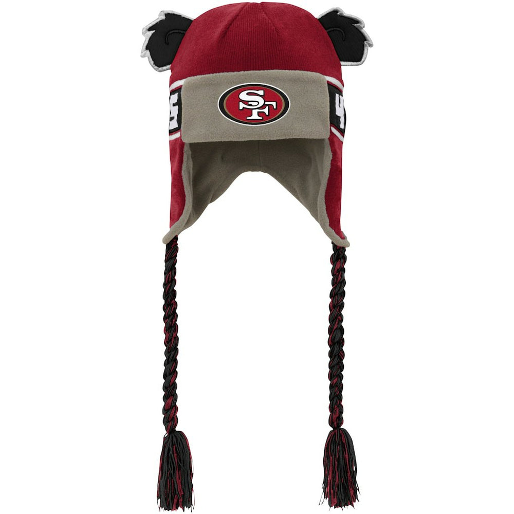 San Francisco 49ers Youth Wordmark Ears Trooper Knit Hat - Scarlet - NFL