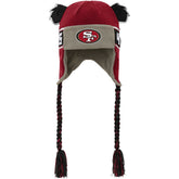 San Francisco 49ers Youth Wordmark Ears Trooper Knit Hat - Scarlet - NFL