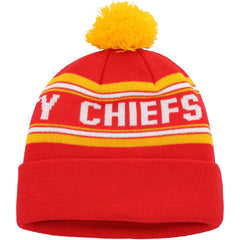 Kansas City Chiefs Youth Jacquard Cuffed Knit Hat with Pom - Red - NFL