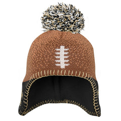 New Orleans Saints Preschool Football Head Knit Hat with Pom - Brown - NFL