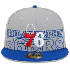 New Era Philadelphia 76ers 2023 NBA Draft Two-Tone 59FIFTY Fitted Hat Gray/Royal