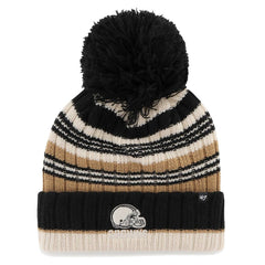Cleveland Browns '47 Women's Barista Cuffed Knit Hat with Pom - Natural - 47 brand