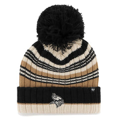 Minnesota Vikings '47 Women's Barista Cuffed Knit Hat with Pom - Natural - 47 brand