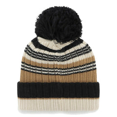 New Orleans Saints '47 Women's Barista Cuffed Knit Hat with Pom - Natural - 47 brand