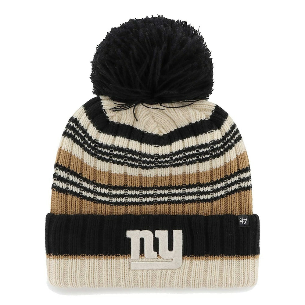 New York Giants '47 Women's Barista Cuffed Knit Hat with Pom - Natural - 47 brand