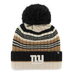 New York Giants '47 Women's Barista Cuffed Knit Hat with Pom - Natural - 47 brand