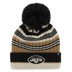 New York Jets '47 Women's Barista Cuffed Knit Hat with Pom - Natural - 47 brand