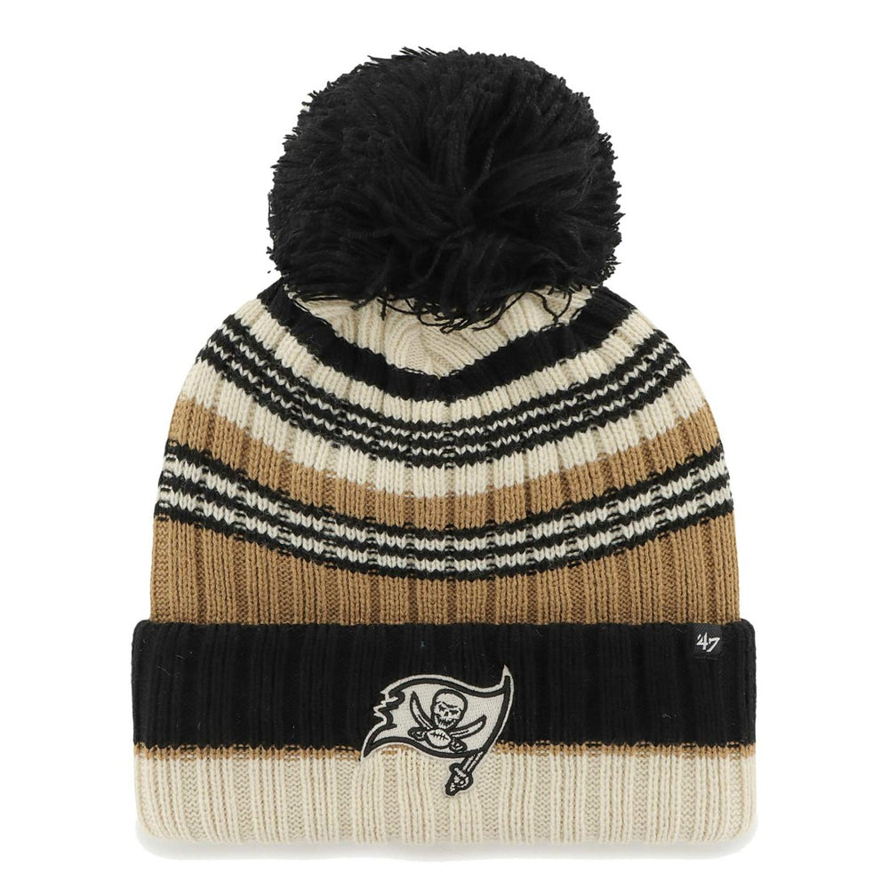 Tampa Bay Buccaneers '47 Women's Barista Cuffed Knit Hat with Pom - Natural - 47 brand