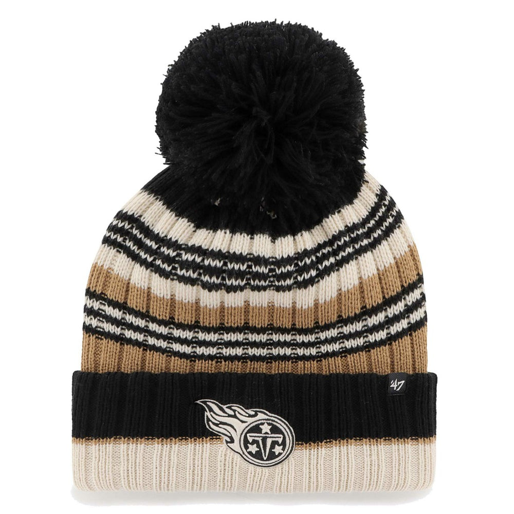 Tennessee Titans '47 Women's Barista Cuffed Knit Hat with Pom - Natural - 47 brand