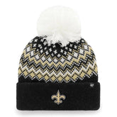 New Orleans Saints '47 Women's Elsa Cuffed Knit Hat with Pom - Black - 47 brand