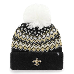 New Orleans Saints '47 Women's Elsa Cuffed Knit Hat with Pom - Black - 47 brand