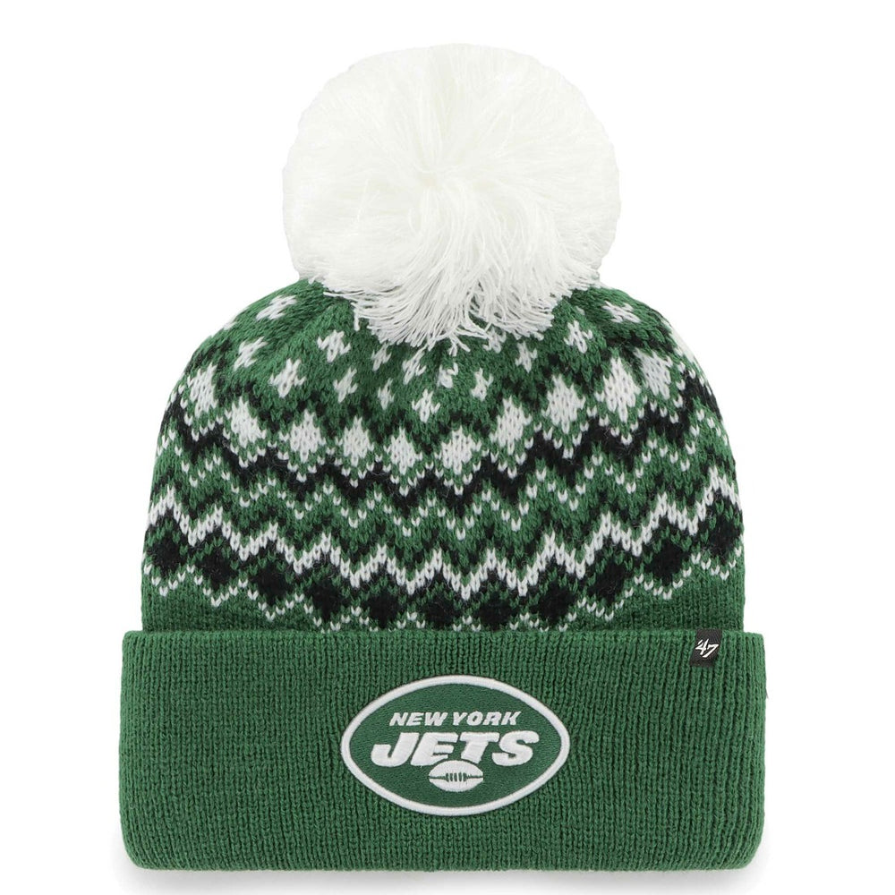 New York Jets '47 Women's Elsa Cuffed Knit Hat with Pom - Green - 47 brand