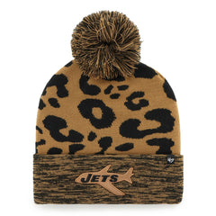 New York Jets '47 Women's Rosette Cuffed Knit Hat with Pom - Brown - 47 brand