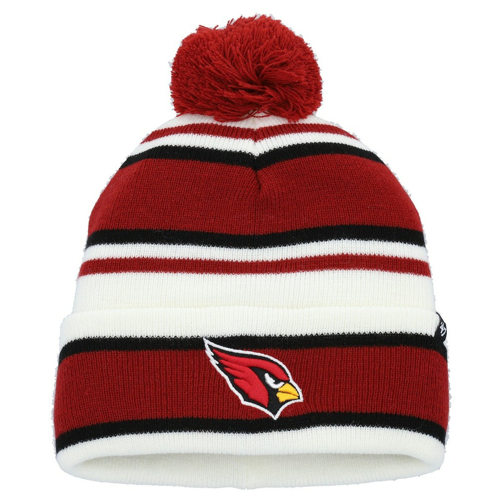 Arizona Cardinals '47 Youth Stripling Cuffed Knit Hat with Pom - White - 47 brand