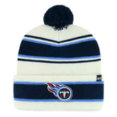 Tennessee Titans '47 Youth Stripling Cuffed Knit Hat with Pom - White - 47 brand