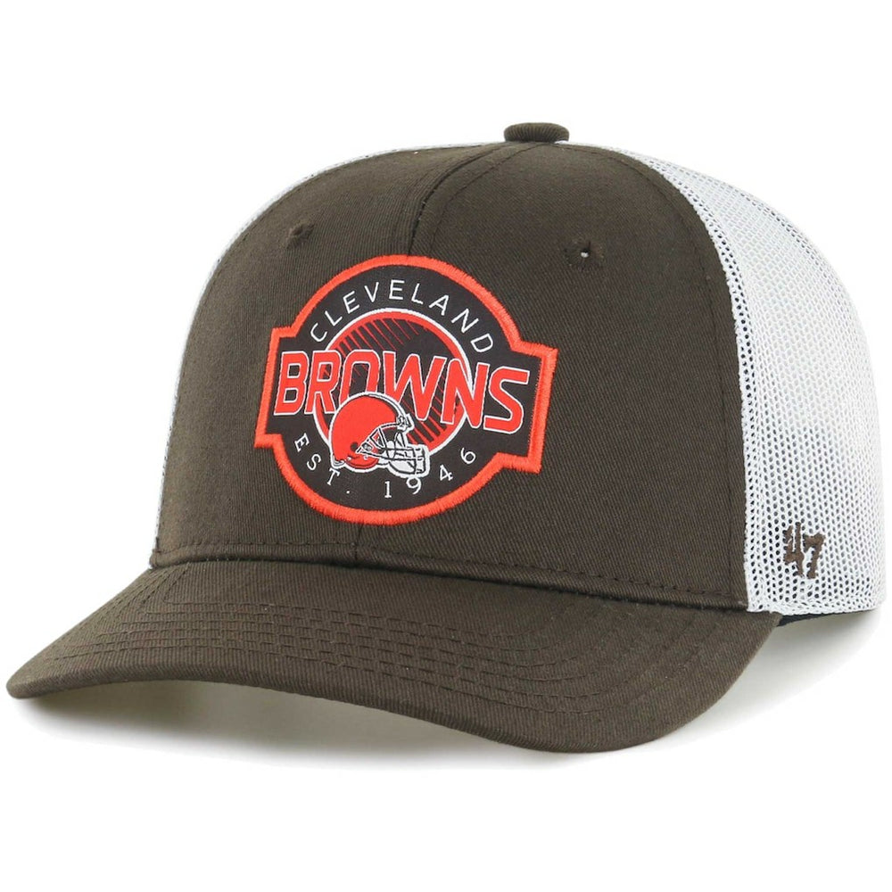 Cleveland Browns '47 Youth Scramble Adjustable Trucker Hat - Brown/White - 47 brand