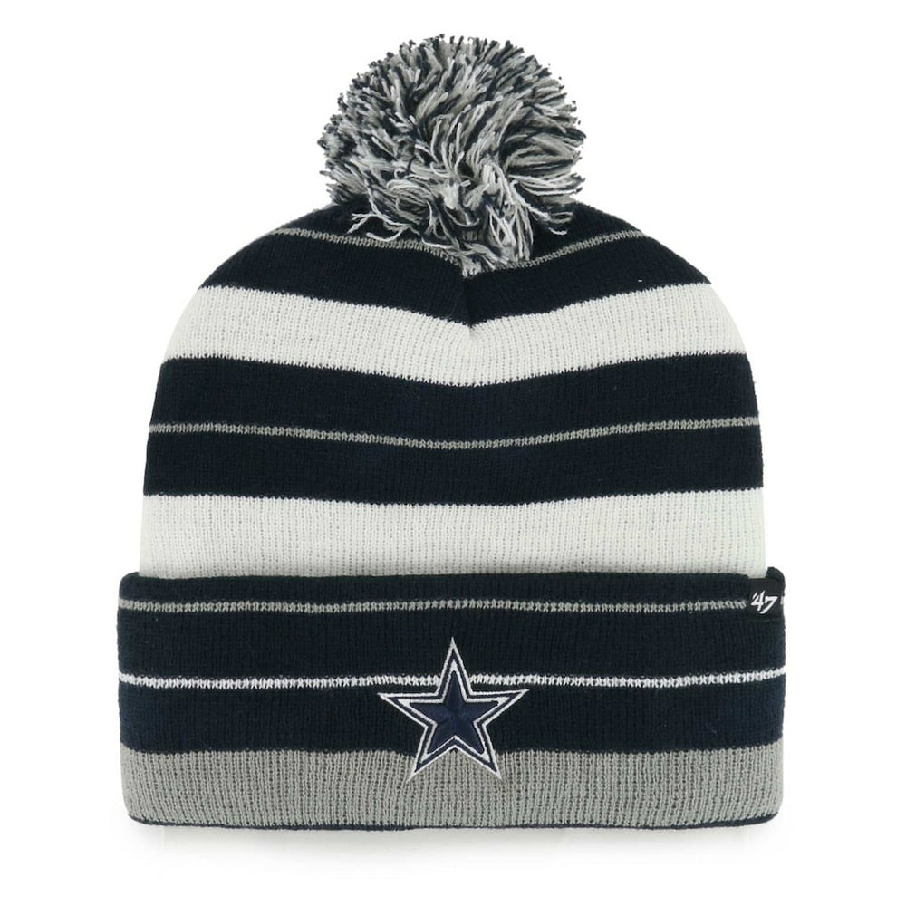 Dallas Cowboys '47 Powerline Cuffed Knit Hat with Pom - Navy - 47 brand