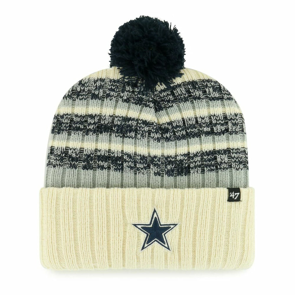 Dallas Cowboys '47 Tavern Cuffed Knit Hat with Pom - Cream - 47 brand