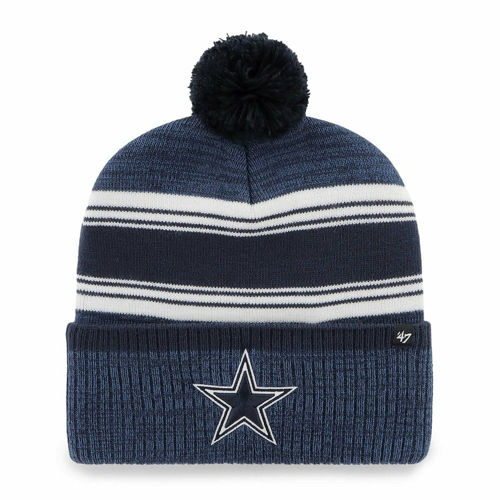 Dallas Cowboys '47 Fadeout Cuffed Knit Hat with Pom - Navy - 47 brand