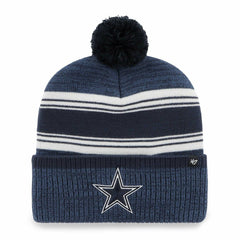 Dallas Cowboys '47 Fadeout Cuffed Knit Hat with Pom - Navy - 47 brand