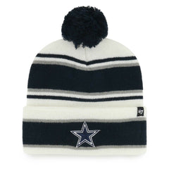 Dallas Cowboys '47 Youth Stripling Cuffed Knit Hat with Pom - White - 47 brand