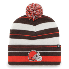 Cleveland Browns '47 Powerline Cuffed Knit Hat with Pom - Brown - 47 brand