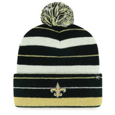New Orleans Saints '47 Powerline Cuffed Knit Hat with Pom - Black - 47 brand