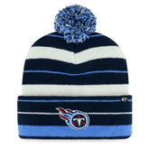 Tennessee Titans '47 Powerline Cuffed Knit Hat with Pom - Navy - 47 brand