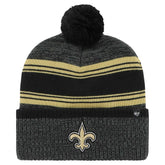 New Orleans Saints '47 Fadeout Cuffed Knit Hat with Pom - Black - 47 brand