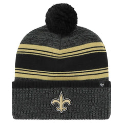 New Orleans Saints '47 Fadeout Cuffed Knit Hat with Pom - Black - 47 brand