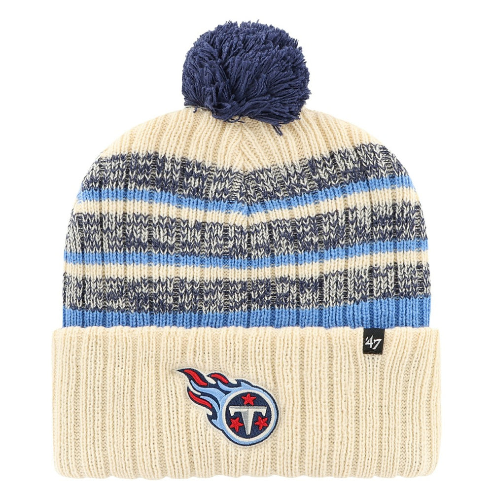 Tennessee Titans '47 Tavern Cuffed Knit Hat with Pom - Cream - 47 brand