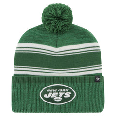 New York Jets '47 Fadeout Cuffed Knit Hat with Pom - Green - 47 brand