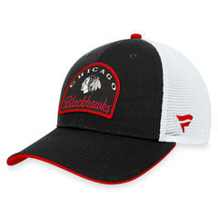 Chicago Blackhawks Fanatics Fundamental Adjustable Hat - Black/White | Fanatics Clearance